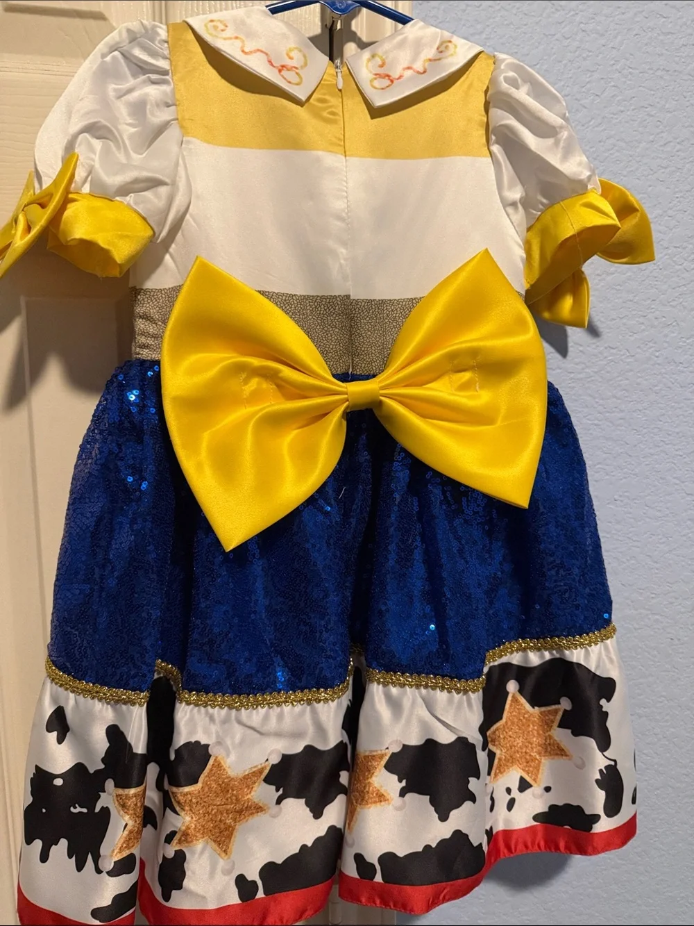 Kids Yellow & Blue Cowgirl Costume Dress